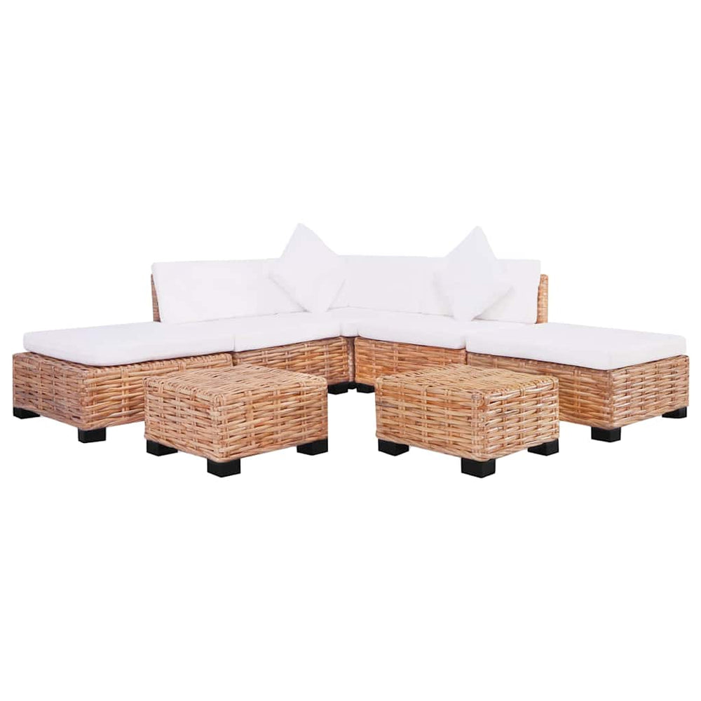 vidaXL 18-piece Sofa Set Natural Rattan