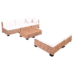 vidaXL 18-piece Sofa Set Natural Rattan