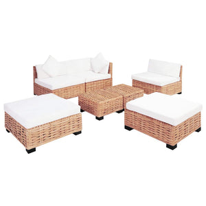 vidaXL 18-piece Sofa Set Natural Rattan