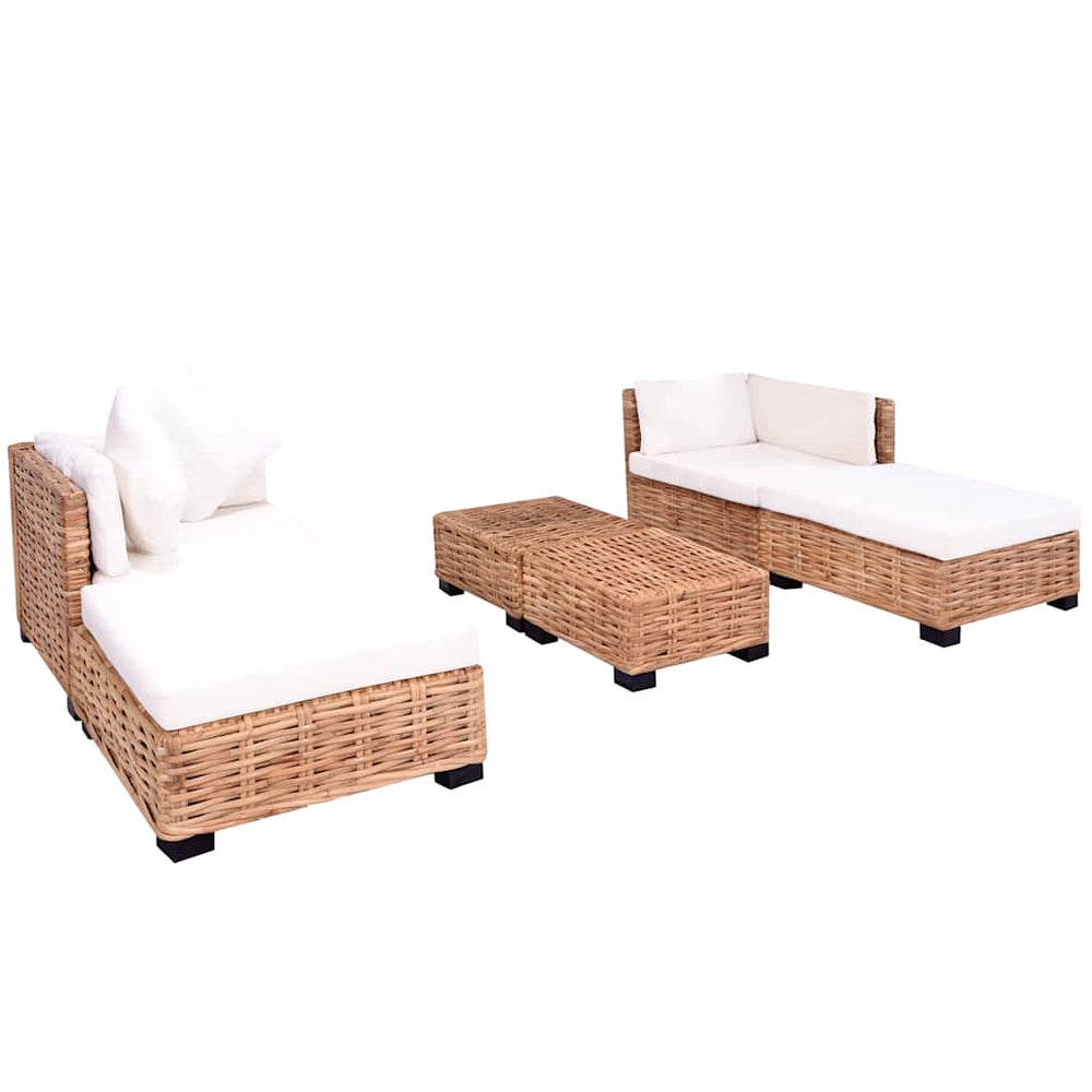 vidaXL 16-piece Sofa Set Natural Rattan