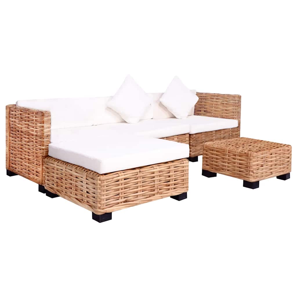 vidaXL 14-piece Sofa Set Natural Rattan