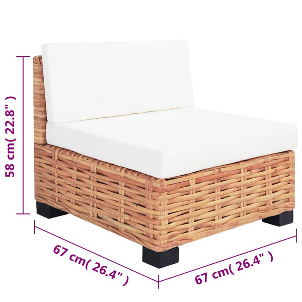 vidaXL 14-piece Sofa Set Natural Rattan
