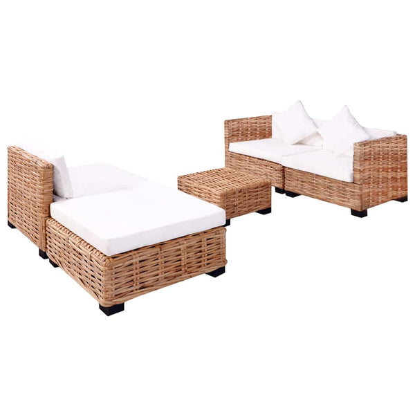 vidaXL 14-piece Sofa Set Natural Rattan