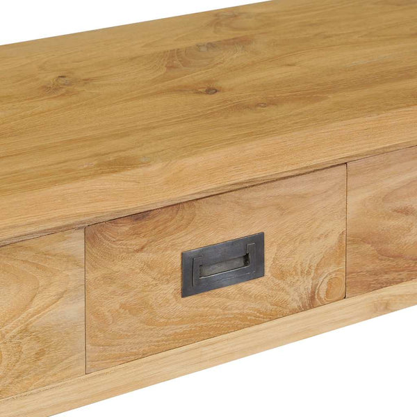 vidaXL Console Table Solid Teak Wood 90x30x80 cm