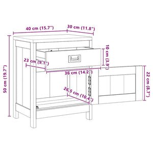 vidaXL Teak Solid Wood Nightstand 40x30x50 cm
