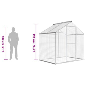 vidaXL Outdoor Aviary Aluminum 178x122x194 cm