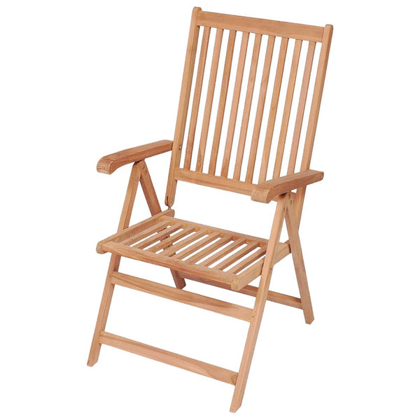 vidaXL Adjustable Garden Chairs 2 pcs Solid Teak Wood