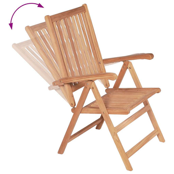 vidaXL Adjustable Garden Chairs 2 pcs Solid Teak Wood