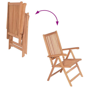 vidaXL Adjustable Garden Chairs 2 pcs Solid Teak Wood