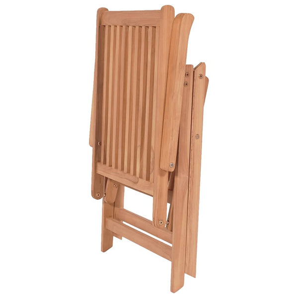 vidaXL Adjustable Garden Chairs 2 pcs Solid Teak Wood