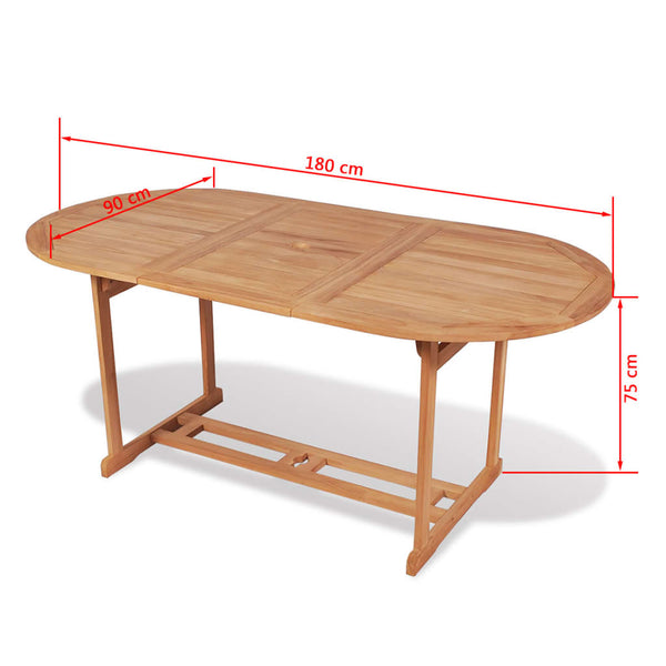 vidaXL 7-Piece Outdoor Dining Set with Folding Chairs Solid Teak Wood