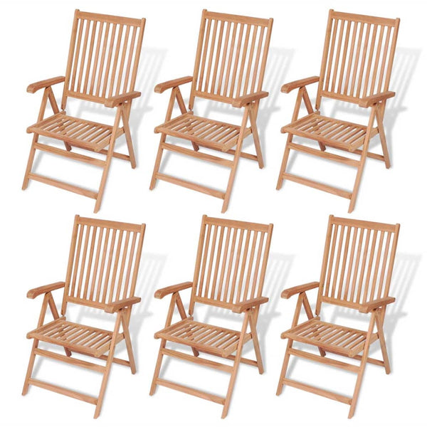 vidaXL 7-Piece Outdoor Dining Set with Folding Chairs Solid Teak Wood
