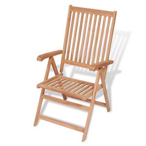 vidaXL 7-Piece Outdoor Dining Set with Folding Chairs Solid Teak Wood