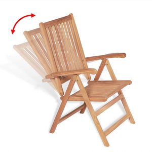 vidaXL 7-Piece Outdoor Dining Set with Folding Chairs Solid Teak Wood