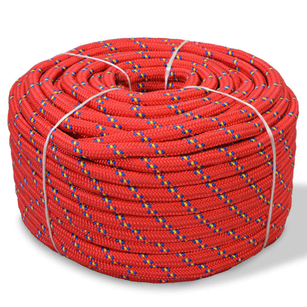 vidaXL Boat Rope Polypropylene 10 mm 50 m Red