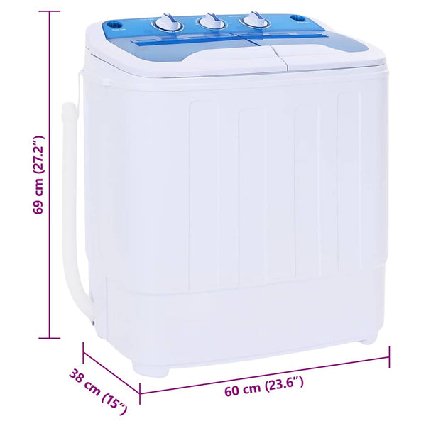 vidaXL Mini Washing Machine with Spin Dryer and 2 Chambers 5.6 kg