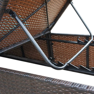 vidaXL Sun Loungers 2 pcs. with Table Poly Rattan Brown