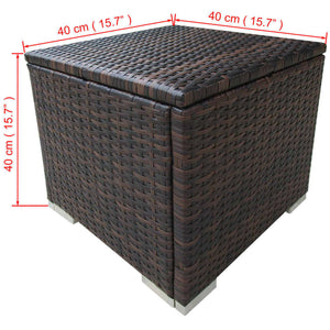 vidaXL Sun Loungers 2 pcs. with Table Poly Rattan Brown