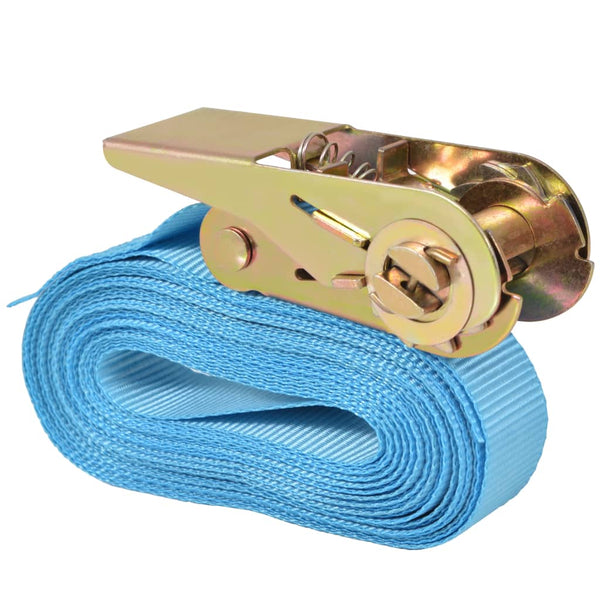 vidaXL Ratchet Tie Down Straps 10 pcs 0.8 Tons 4m×25mm Blue