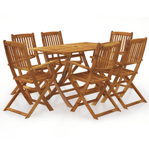 vidaXL 7-Piece Folding Acacia Wood Outdoor Dining Set