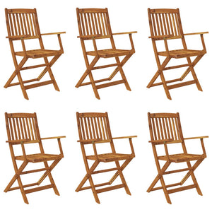 vidaXL 7-Piece Folding Acacia Wood Outdoor Dining Set