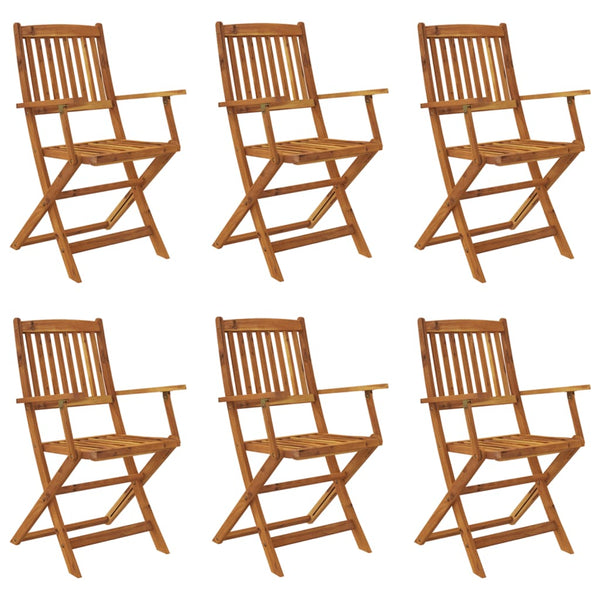 vidaXL 7-Piece Folding Acacia Wood Outdoor Dining Set