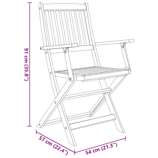 vidaXL 7-Piece Folding Acacia Wood Outdoor Dining Set