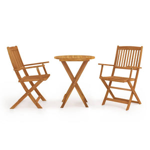 vidaXL 3-Piece Bistro Set Foldable Solid Acacia Wood