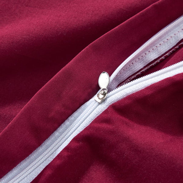 vidaXL Duvet Cover Set Burgundy 155×220/80×80 cm