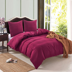 vidaXL Duvet Cover Set Burgundy 155×220/80×80 cm