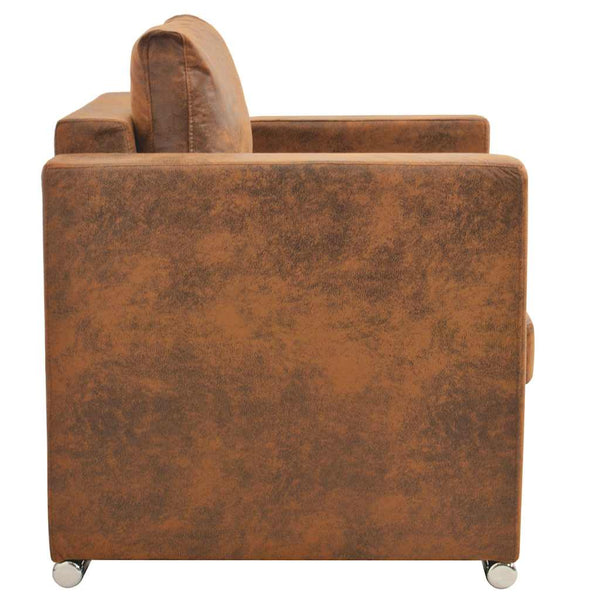 vidaXL Armchair Brown 82x73x82 cm Faux Suede