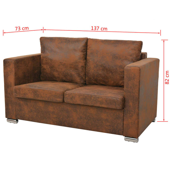 vidaXL 2-Seater Sofa 137x73x82 cm Suede Look