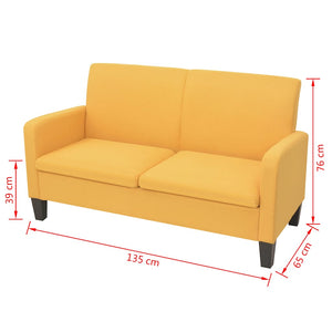 vidaXL Two-Seater Sofa 135x65x76 cm Yellow
