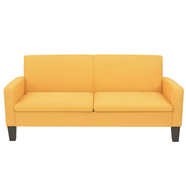vidaXL 3-Seater Sofa 180 x 65 x 76 cm Yellow
