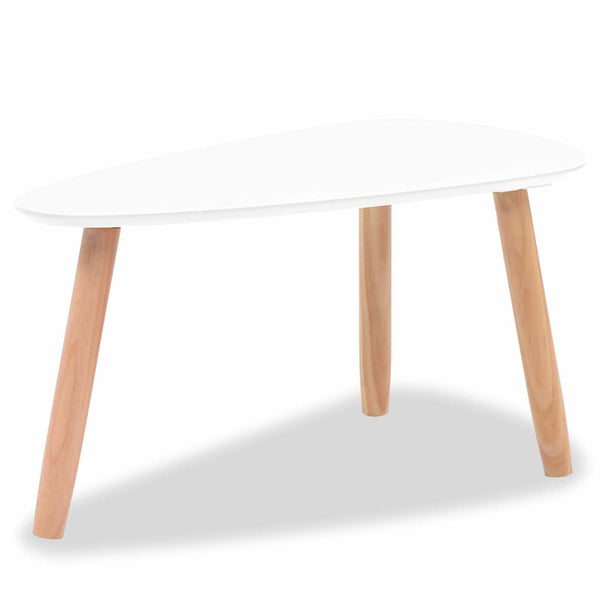 vidaXL 2-Piece Coffee Table Set Solid Pine Wood White