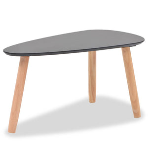 vidaXL 2-Piece Coffee Table Set Solid Pine Wood Black