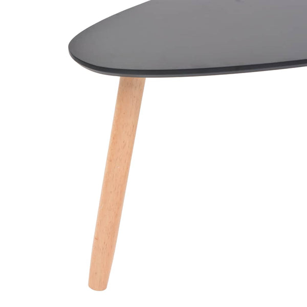 vidaXL 2-Piece Coffee Table Set Solid Pine Wood Black