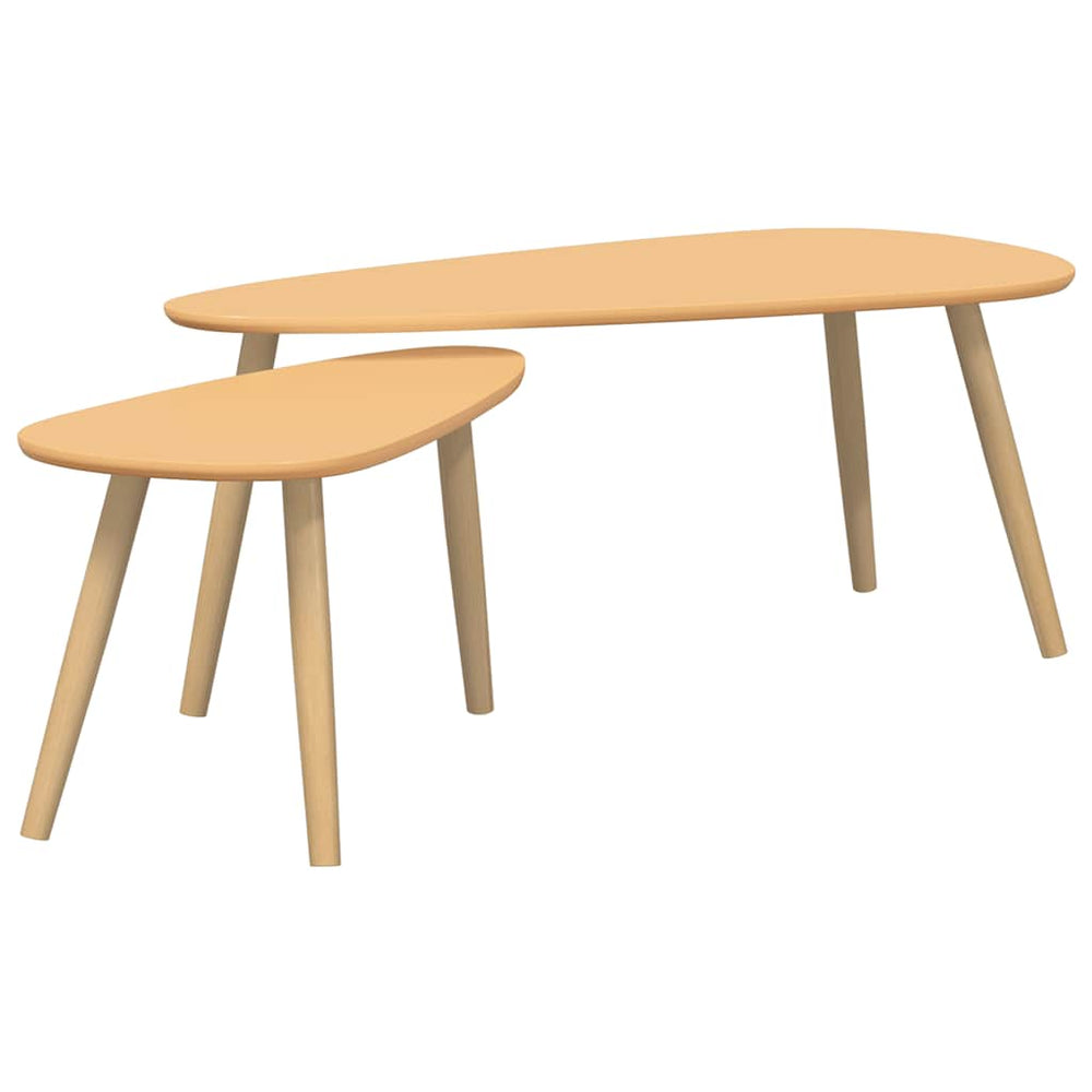 vidaXL 2-Piece Coffee Table Set Solid Pine Wood Brown