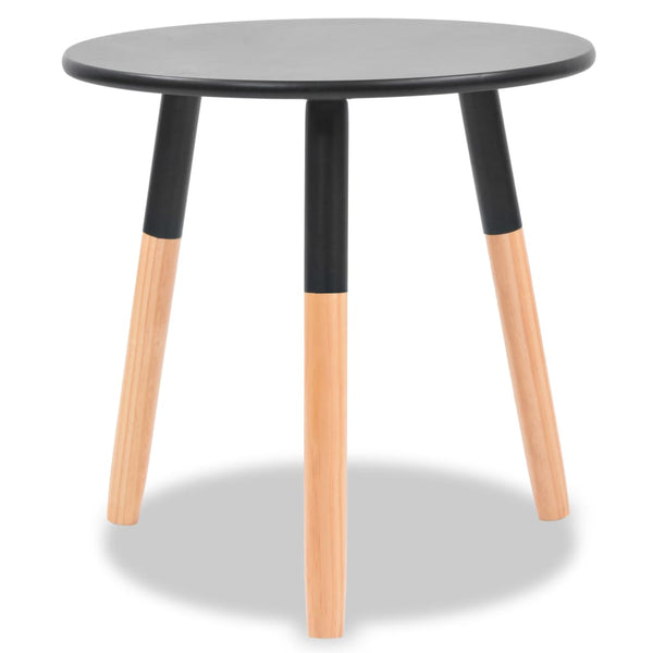 vidaXL Side Table Set 2 pcs Solid Pine Wood Black