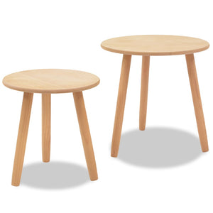 vidaXL Side Table Set 2 pcs. Solid Pine Wood Brown