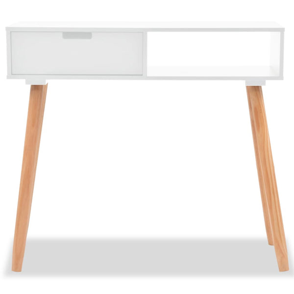 vidaXL Console Table Solid Pine Wood 80 x 30 x 72 cm White