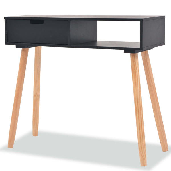 vidaXL Solid Pine Console Table 80 x 30 x 72 cm Black