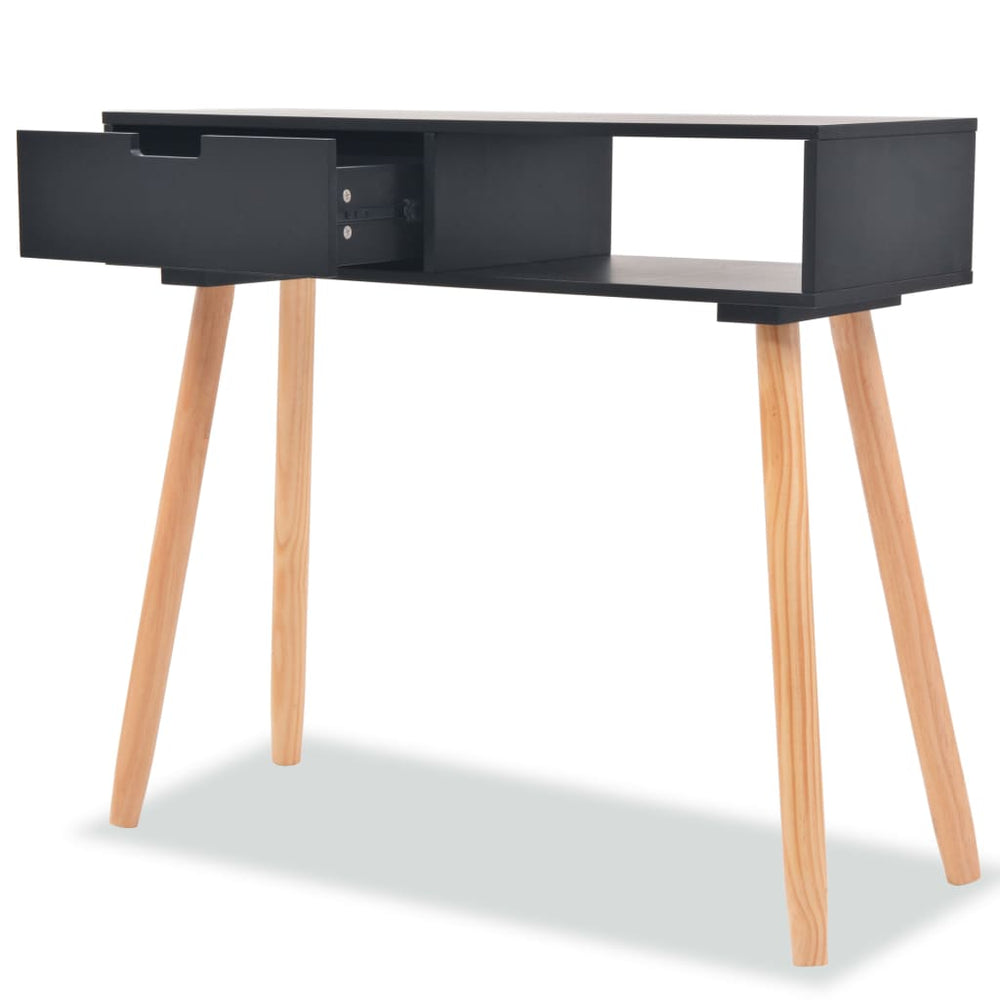 vidaXL Solid Pine Console Table 80 x 30 x 72 cm Black