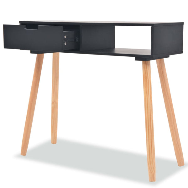 vidaXL Solid Pine Console Table 80 x 30 x 72 cm Black