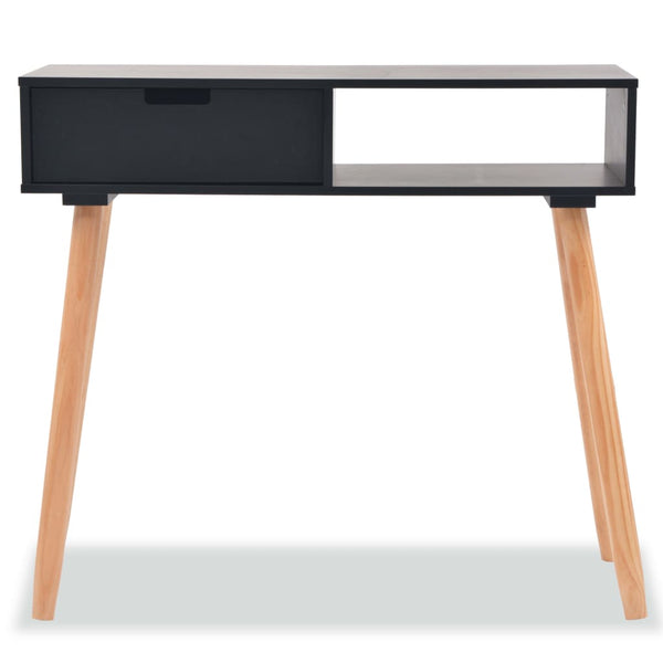 vidaXL Solid Pine Console Table 80 x 30 x 72 cm Black