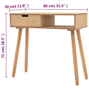 vidaXL Solid Pine Console Table 80 x 30 x 72 cm Brown