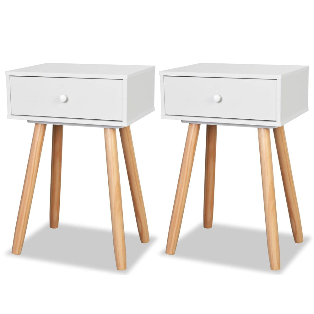 vidaXL Nightstands 2 pcs. Solid Pine Wood 40x30x61 cm White