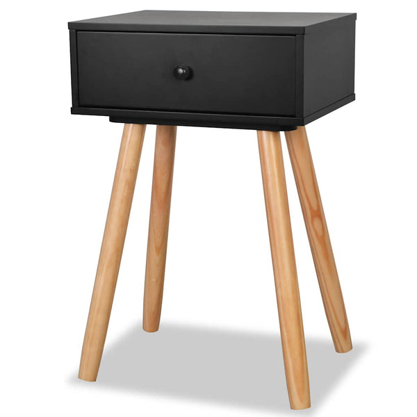 vidaXL Nightstands 2 pcs. Solid Pine Wood 40x30x61 cm Black