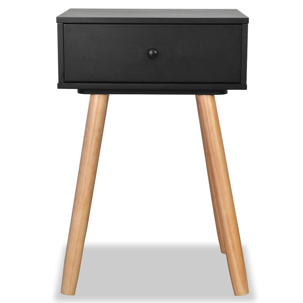 vidaXL Nightstands 2 pcs. Solid Pine Wood 40x30x61 cm Black