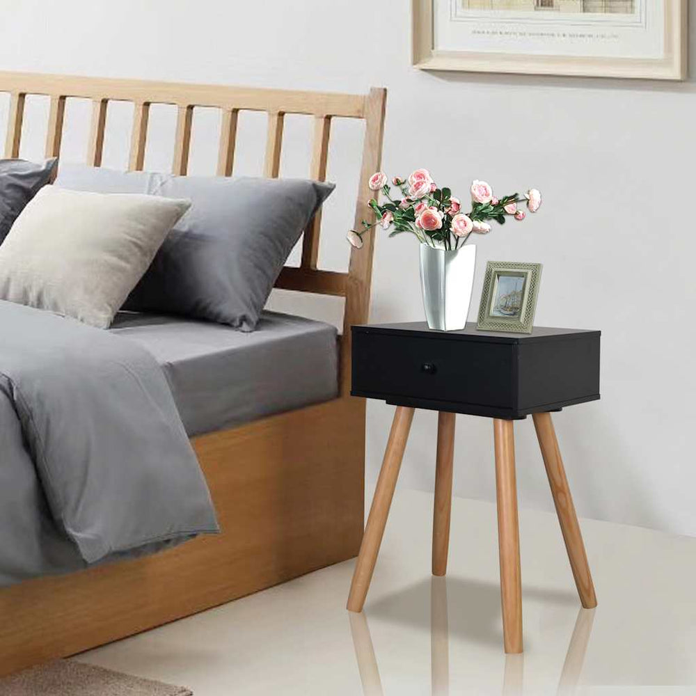 vidaXL Nightstands 2 pcs. Solid Pine Wood 40x30x61 cm Black